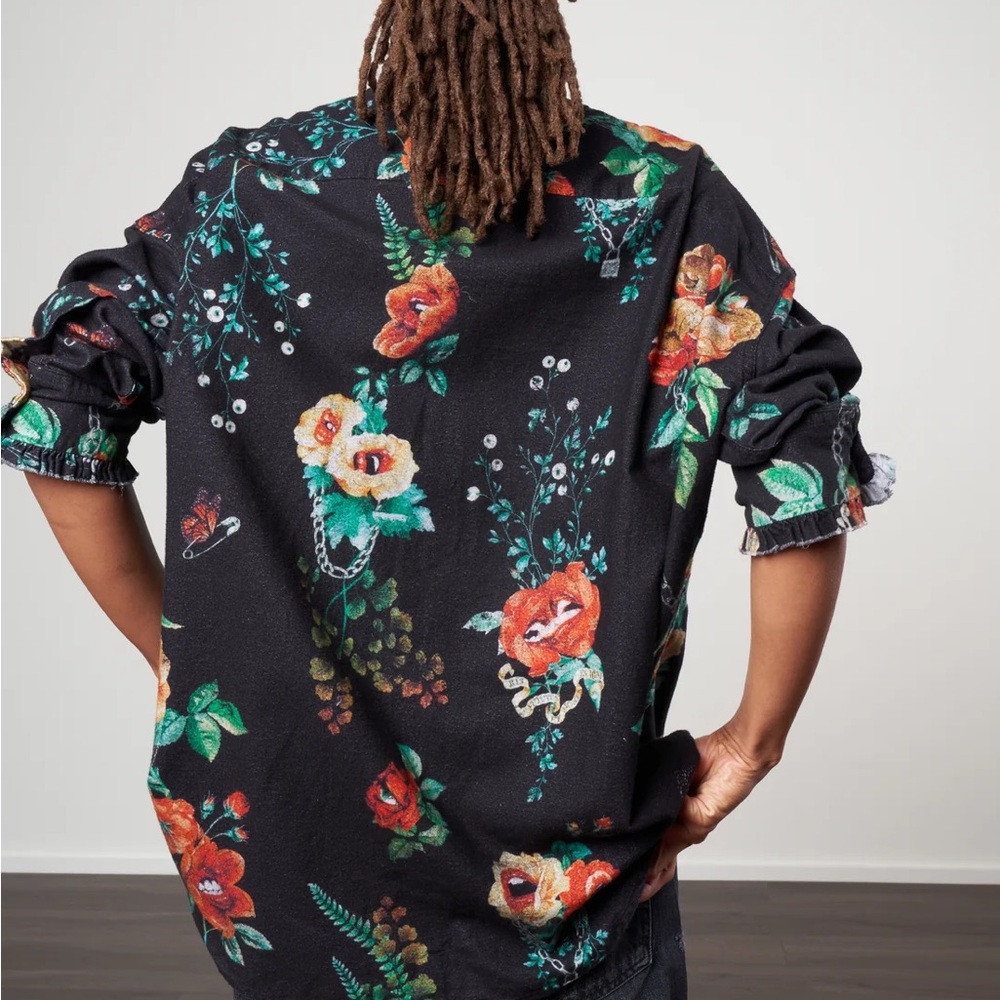 R13 Useless Treasures Ruffle Tuxedo Shirt - Picture 2 of 5